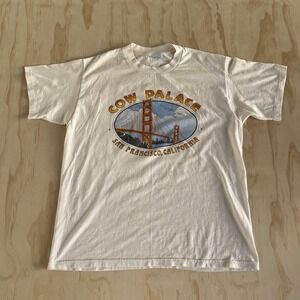 Vintage Hedman Cow Palace San Francisco Shirt Mens Large White Tee T-Shirt